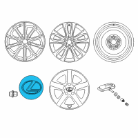 OEM 2014 Lexus CT200h Ornament Sub-Assy, Wheel Hub Diagram - 42603-76021
