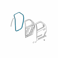 OEM 2004 Pontiac Aztek Weatherstrip Asm-Rear Side Door Diagram - 10313517