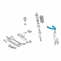 OEM 2009 Lexus GS450h Front Suspension Upper Arm Assembly Left Diagram - 48630-39085