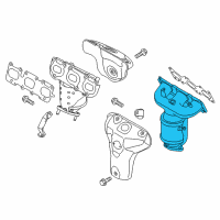 OEM 2016 Kia Sedona Exhaust Manifold Catalytic Assembly, Left Diagram - 285103CHW0