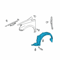 OEM 2012 Lexus HS250h Liner, Front Fender, LH Diagram - 53806-75020