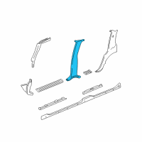 OEM 2002 Chevrolet Suburban 2500 Molding Asm-Center Pillar Garnish *Graphite Diagram - 15162203