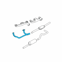 OEM 1998 Dodge Dakota Exhaust Pipe Diagram - 52103360AA