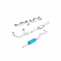 OEM 1998 Dodge Dakota Exhaust Muffler Diagram - 52103161