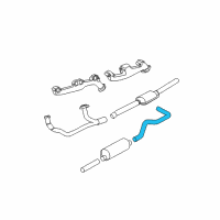 OEM 1998 Dodge Dakota Tail Pipe Diagram - 52103262