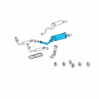 OEM Lexus LX470 Exhaust Center Pipe Assembly Diagram - 17403-50151