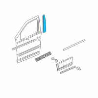 OEM 2003 Buick Rendezvous Applique Asm-Front Side Door Window Frame Rear Diagram - 10421097