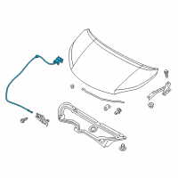 OEM 2015 Nissan NV200 Cable Assembly-Hood Lock Control Diagram - 65621-3LM0C