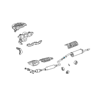 OEM 2004 Toyota Echo Muffler & Pipe Clamp Diagram - 90080-46324