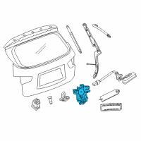 OEM 2010 Nissan Murano Back Door Lock Assembly Diagram - 90502-1AA0A