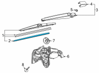 OEM 2020 Toyota Highlander Wiper Blade Refill Diagram - 85214-42060