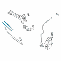 OEM 2019 Kia Forte Passeger Windshield Wiper Blade Assembly Diagram - 983601W000