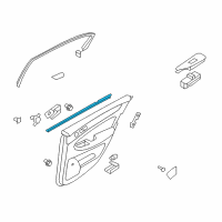 OEM 2013 Hyundai Genesis Weatherstrip Assembly-Rear Door Belt Inside, LH Diagram - 83331-3M000