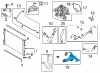 OEM 2020 Hyundai Sonata Fitting-Coolant Inlet Diagram - 25630-2J600