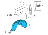 OEM GMC Yukon XL Fender Liner Diagram - 84856831