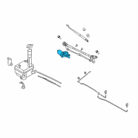 OEM 2010 Hyundai Sonata Windshield Wiper Motor Assembly, Left Diagram - 98110-3K000