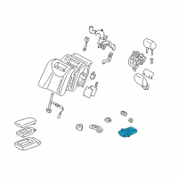 OEM 2003 Lexus LS430 Rear Seat Center Armrest Cup Holder Sub-Assembly Diagram - 72806-50020-A1
