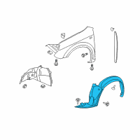 OEM 2008 Saturn Aura Shield-Front Wheelhouse Panel Splash Diagram - 25812978