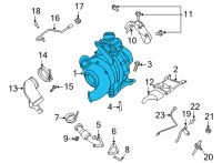 OEM 2022 Ford F-350 Super Duty Turbocharger Diagram - LC3Z-6K682-A