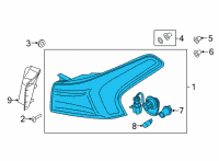 OEM Hyundai Santa Fe Lamp Assembly-Rear Comb Outside, RH Diagram - 92402-S2600