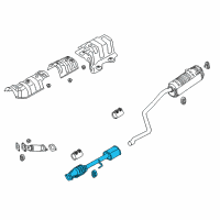 OEM Hyundai Accent Center Muffler Assembly Diagram - 28650-J0200