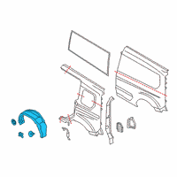 OEM 2019 Ford Transit Connect Wheelhouse Liner Diagram - KT1Z-61278B51-B