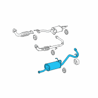 OEM 2003 Toyota Tundra Muffler & Pipe Diagram - 17405-0F040