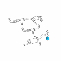 OEM 2007 Toyota Sequoia Muffler & Pipe Hanger Diagram - 17566-50040