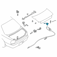 OEM 2000 Nissan Altima Trunk Lock Assembly Diagram - 84630-1Z200