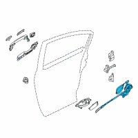 OEM 2015 Nissan Altima Rear Door Lock & Remote Controller, Left Diagram - 82501-3TA0C