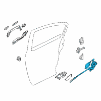 OEM 2017 Nissan Altima Rear Door Lock & Remote Controller, Left Diagram - 82501-3TA0C