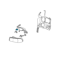 OEM 2005 Chevrolet Tahoe Adjuster, Headlamp Horizontal Diagram - 16524772