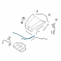 OEM BMW X5 Bowden Cable, Hood Mechanism Diagram - 51-23-7-184-456