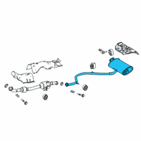 OEM Lexus UX250h Exhaust Tail Pipe Assembly Diagram - 17430-24400