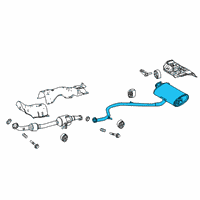 OEM 2021 Lexus UX250h Exhaust Tail Pipe Assembly Diagram - 17430-24400