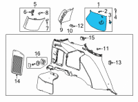 OEM Chevrolet Suburban Lock Pillar Trim Diagram - 84773319