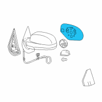 OEM Cadillac Mirror Glass Diagram - 25829663