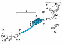 OEM Hyundai Santa Cruz MUFFLER ASSY-CENTER Diagram - 28650-K5380