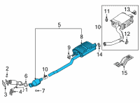 OEM 2022 Hyundai Santa Cruz MUFFLER COMPLETE-CENTER Diagram - 28600-K5380