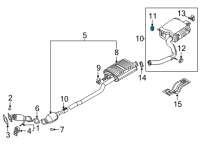 OEM Kia Telluride Hanger-Exhaust Pipe Diagram - 287623K100