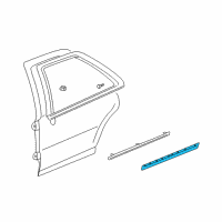 OEM 2004 Cadillac Seville Molding Asm-Rear Side Door Lower *Paint To Mat Diagram - 25694066