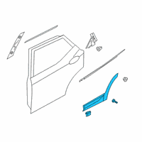 OEM 2019 Hyundai Santa Fe GARNISH Assembly-RR Dr Side, RH Diagram - 87732-S2200