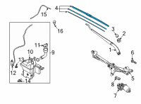 OEM 2021 Hyundai Sonata Wiper Blade Assembly, Passeger Diagram - 98360-D4000