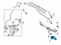 OEM 2021 Hyundai Sonata Windshield Wiper Motor Assembly Diagram - 98110-C1950