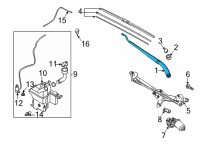 OEM Hyundai Sonata Windshield Wiper Arm Assembly(Passenger) Diagram - 98321-L1000