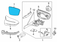 OEM 2021 BMW M8 Gran Coupe Mirror Glass, Plane, Left Diagram - 51-16-7-407-167