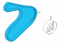 OEM 2022 Kia Seltos Ribbed V Belt Diagram - 252122B180