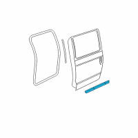 OEM 2012 Cadillac Escalade EXT Weatherstrip-Rear Side Door Lower Auxiliary Diagram - 20835972