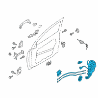 OEM Kia Optima Front Door Latch & Actuator Assembly, Left Diagram - 813102T030