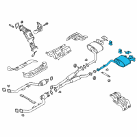 OEM 2021 Kia Stinger Rear Muffler Assembly, Left Diagram - 28710J5710